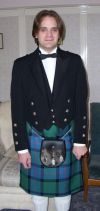 Graham in a Kilt before going to a Wedding